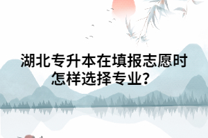 湖北普通專升本填報(bào)志愿時(shí)怎樣選擇專業(yè)？