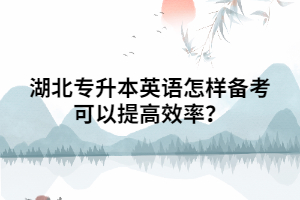 湖北專升本英語怎樣備考可以提高效率？