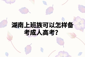 湖南上班族可以怎樣備考成人高考？