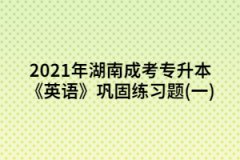 2021年湖南成考專升本《英語》鞏固練習(xí)題(一)