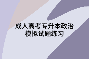 成人高考專升本政治模擬試題練習(xí)