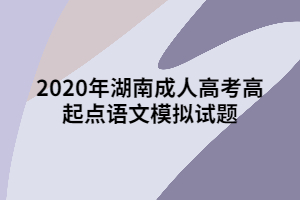 2020年湖南成人高考高起點(diǎn)語文模擬試題八