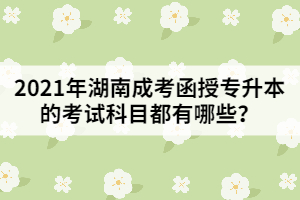 2021年湖南成考函授專升本的考試科目都有哪些？