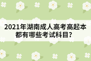 2021年湖南成人高考高起本都有哪些考試科目？