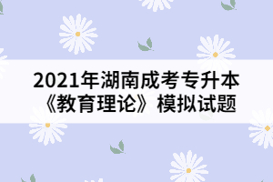 2021年湖南成考專升本《教育理論》模擬試題二