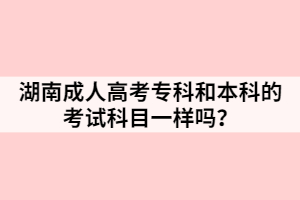 湖南成人高考?？坪捅究频目荚嚳颇恳粯訂?？