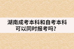  湖南成考本科和自考本科可以同時(shí)報(bào)考嗎？