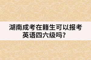 湖南成考在籍生可以報(bào)考英語四六級嗎？