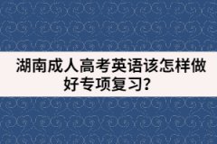 湖南成人高考英語(yǔ)該怎樣做好專項(xiàng)復(fù)習(xí)？