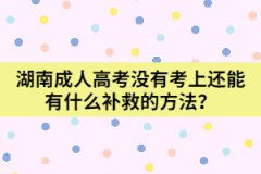 湖南成人高考沒(méi)有考上還能有什么補(bǔ)救的方法？