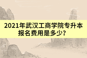 2021年武漢工商學(xué)院專升本報名費(fèi)用是多少？