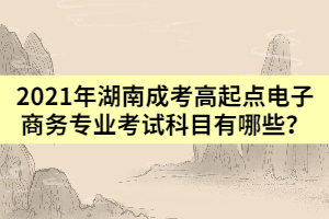 2021年湖南成人高考高起點電子商務(wù)專業(yè)考試科目有哪些？