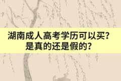 湖南成人高考學歷可以買？是真的還是假的？