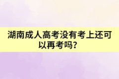 湖南成人高考沒有考上還可以再考嗎？