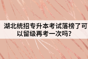 湖北統(tǒng)招專升本考試落榜了可以留級(jí)再考一次嗎？