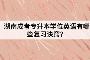 湖南成考專升本學位英語有哪些復習訣竅？