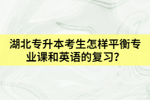 湖北專升本考生怎樣平衡專業(yè)課和英語的復(fù)習(xí)？