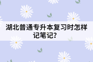 湖北普通專升本復(fù)習(xí)時怎樣記筆記？