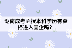 湖南函授本科學(xué)歷有資格進(jìn)入國企嗎？