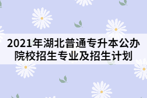 2021年湖北普通專升本公辦院校招生專業(yè)及招生計(jì)劃