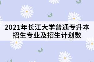 2021年長江大學(xué)普通專升本招生專業(yè)及招生計劃數(shù)