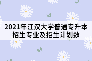 2021年江漢大學(xué)普通專升本招生專業(yè)及招生計劃數(shù)