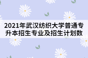 2021年武漢紡織大學(xué)普通專升本招生專業(yè)及招生計劃數(shù)