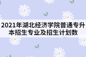 2021年湖北經濟學院普通專升本招生專業(yè)及招生計劃數