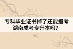 ?？飘厴I(yè)證書掉了還能報(bào)考湖南成考專升本嗎？