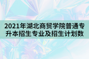 2021年湖北商貿(mào)學(xué)院普通專升本招生專業(yè)及招生計(jì)劃數(shù)