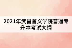 2021年武昌首義學(xué)院普通專升本《大學(xué)英語》考試大綱