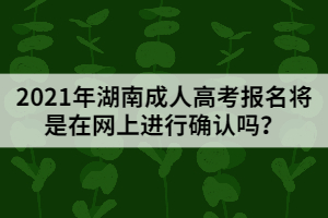 2021年湖南成人高考報名將是在網(wǎng)上進行確認嗎？