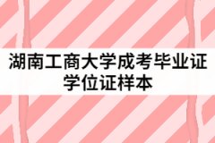 湖南工商大學(xué)成人教育學(xué)士學(xué)位證書(shū)樣本