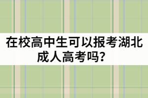 在校高中生可以報考2021年湖北成人高考嗎？