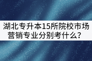 2021年湖北專升本15所院校市場營銷專業(yè)分別考什么？