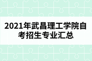 2021年武昌理工學(xué)院自考招生專業(yè)匯總