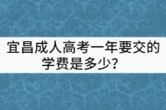 宜昌成人高考一年要交的學費是多少？