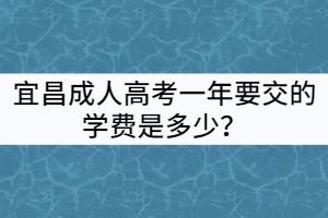 宜昌成人高考一年要交的學費是多少？