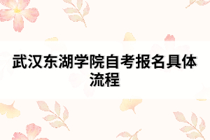 武漢東湖學院自考報名具體流程