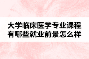 大學(xué)臨床醫(yī)學(xué)專(zhuān)業(yè)課程有哪些就業(yè)前景怎么樣