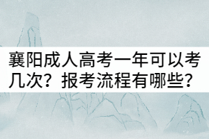 襄陽成人高考一年可以考幾次？報考流程有哪些？