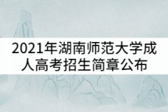 2021年湖南師范大學(xué)成人高考招生簡章公布