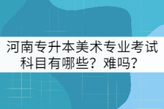 河南專升本美術(shù)專業(yè)考試科目有哪些？難嗎？