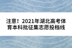 注意！2021年湖北高考體育本科批征集志愿投檔線