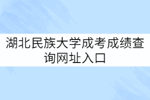 湖北民族大學(xué)成考成績查詢網(wǎng)址入口