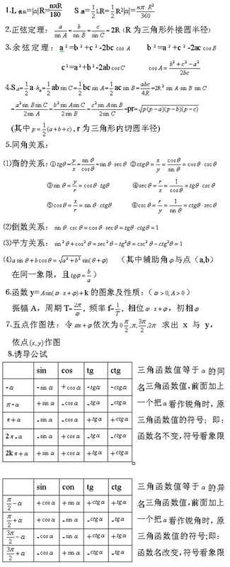 2021年湖北成考高起點數(shù)學理科考點：正弦定理和余弦定理