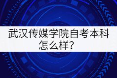 武漢傳媒學(xué)院自考本科怎么樣？