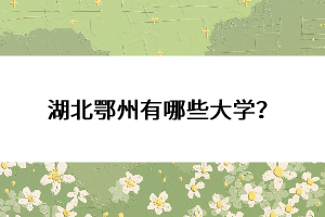 湖北鄂州有哪些大學(xué)？