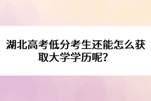 湖北高考低分考生還能怎么獲取大學(xué)學(xué)歷呢？