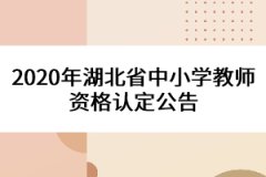 2020年湖北省中小學教師資格認定公告